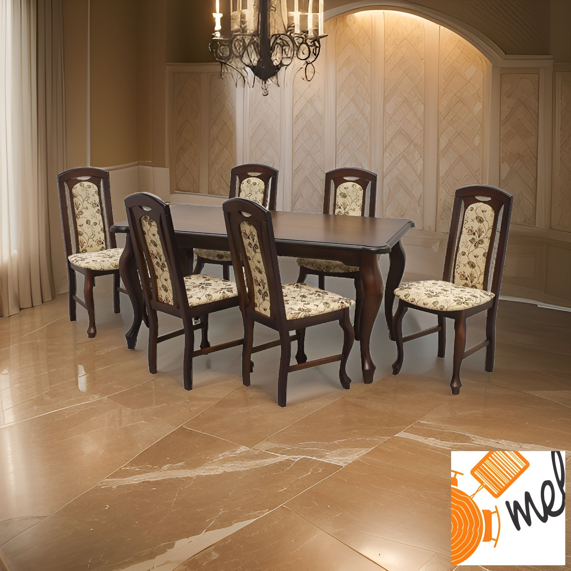 Stylowy Stół z Krzesłami Z36 Ludwik Rozkładany - obrazek 3