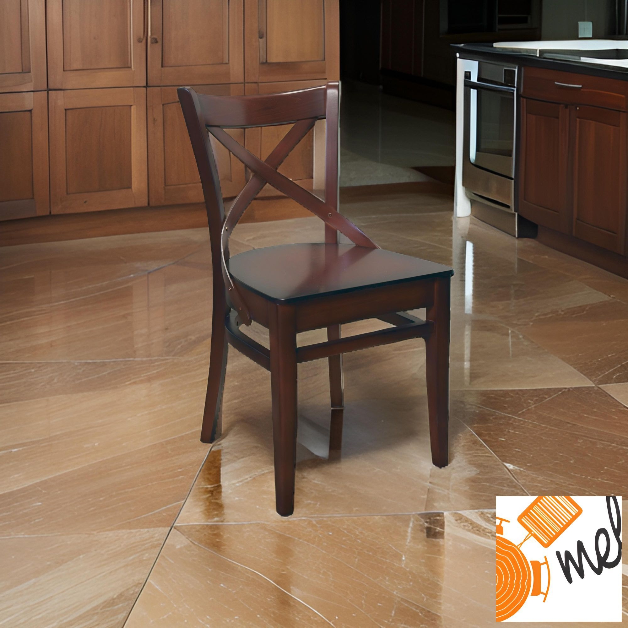 Drewniane Krzesło K08 Oparcie X Styl Lat 50-tych - obrazek 4