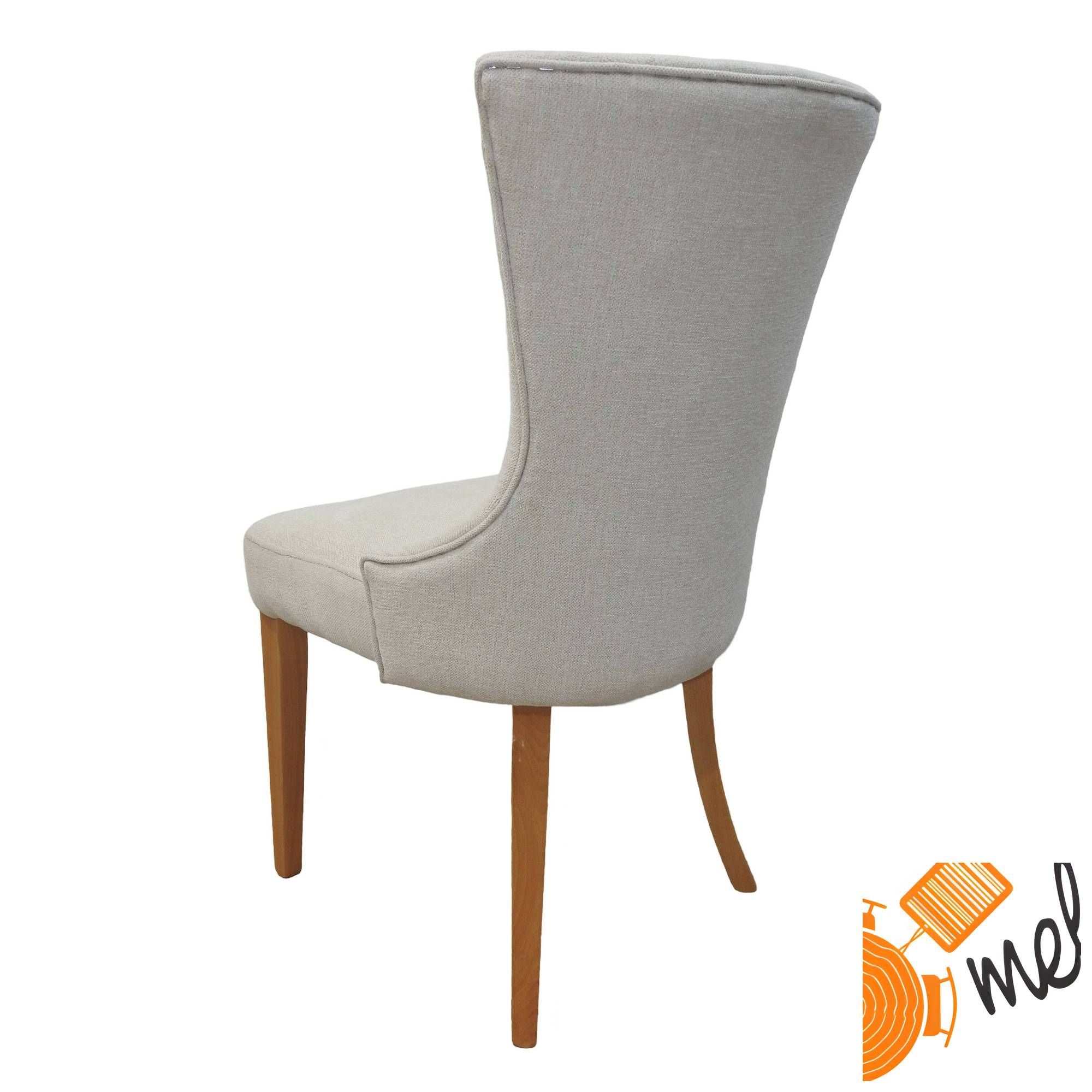 Białe Krzesło K176 Chesterfield z Prostymi Nogami - obrazek 3