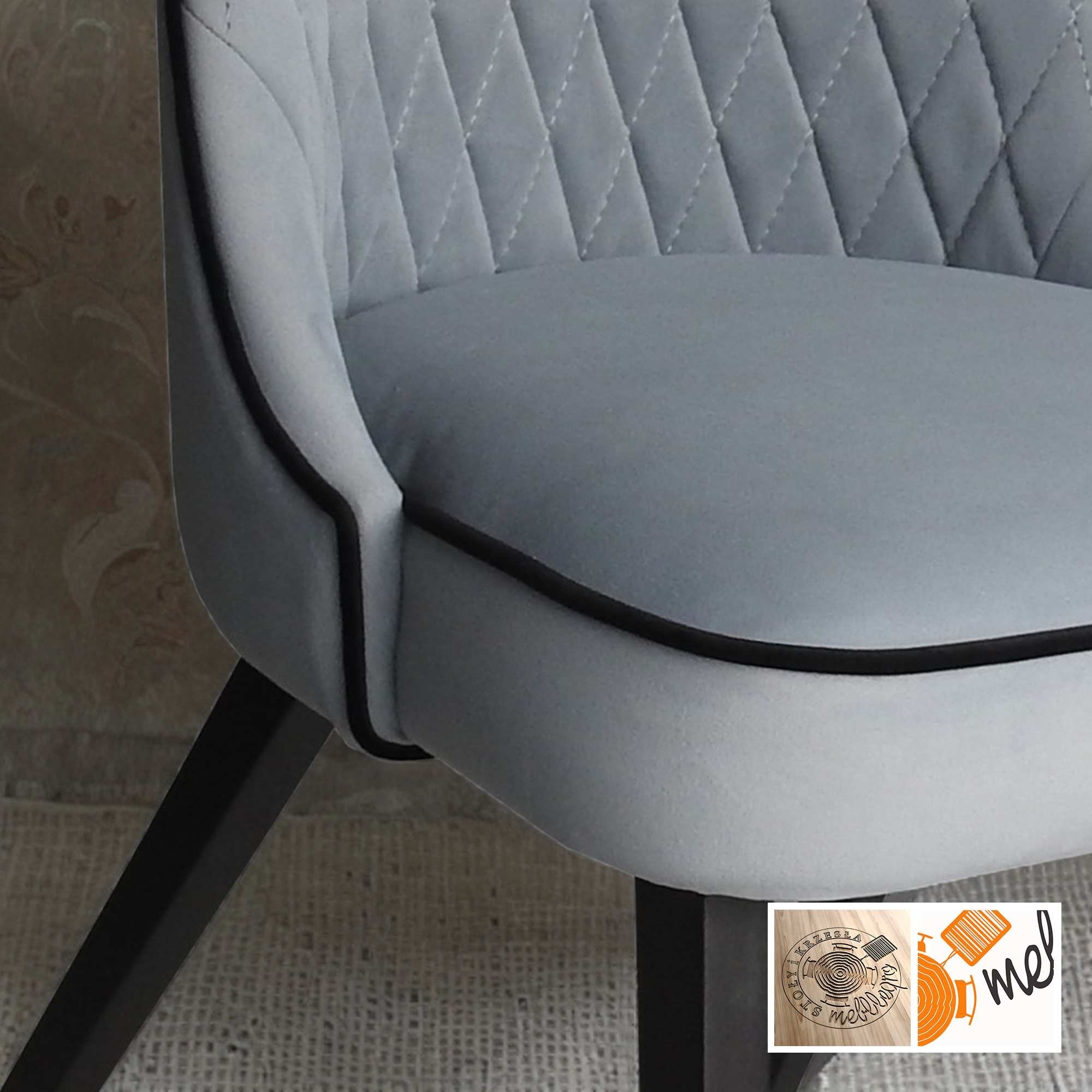 Szare Krzesło K177 z Czarnymi Nogami - obrazek 4