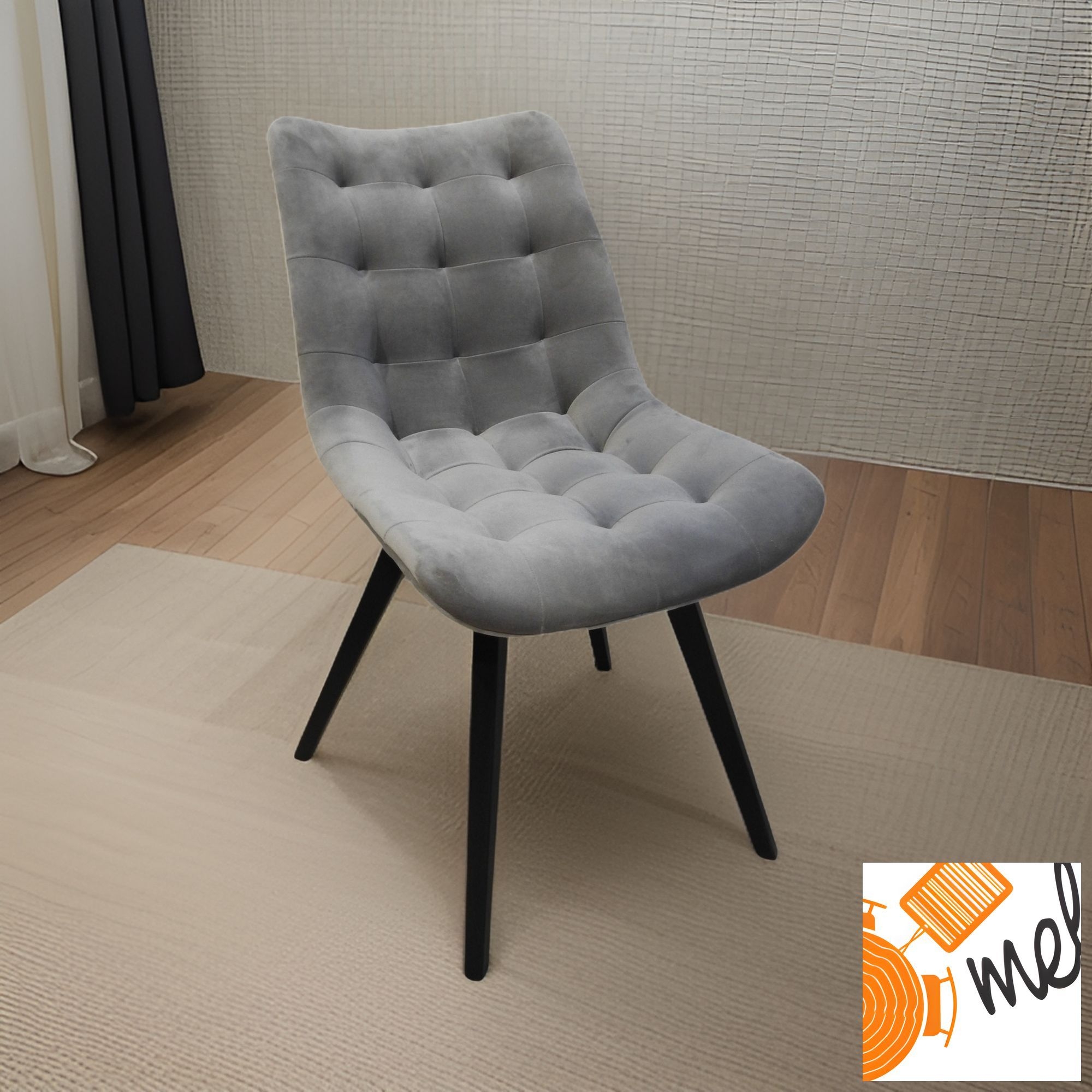 Szare Krzesło K185 Tapicerowane - obrazek 2