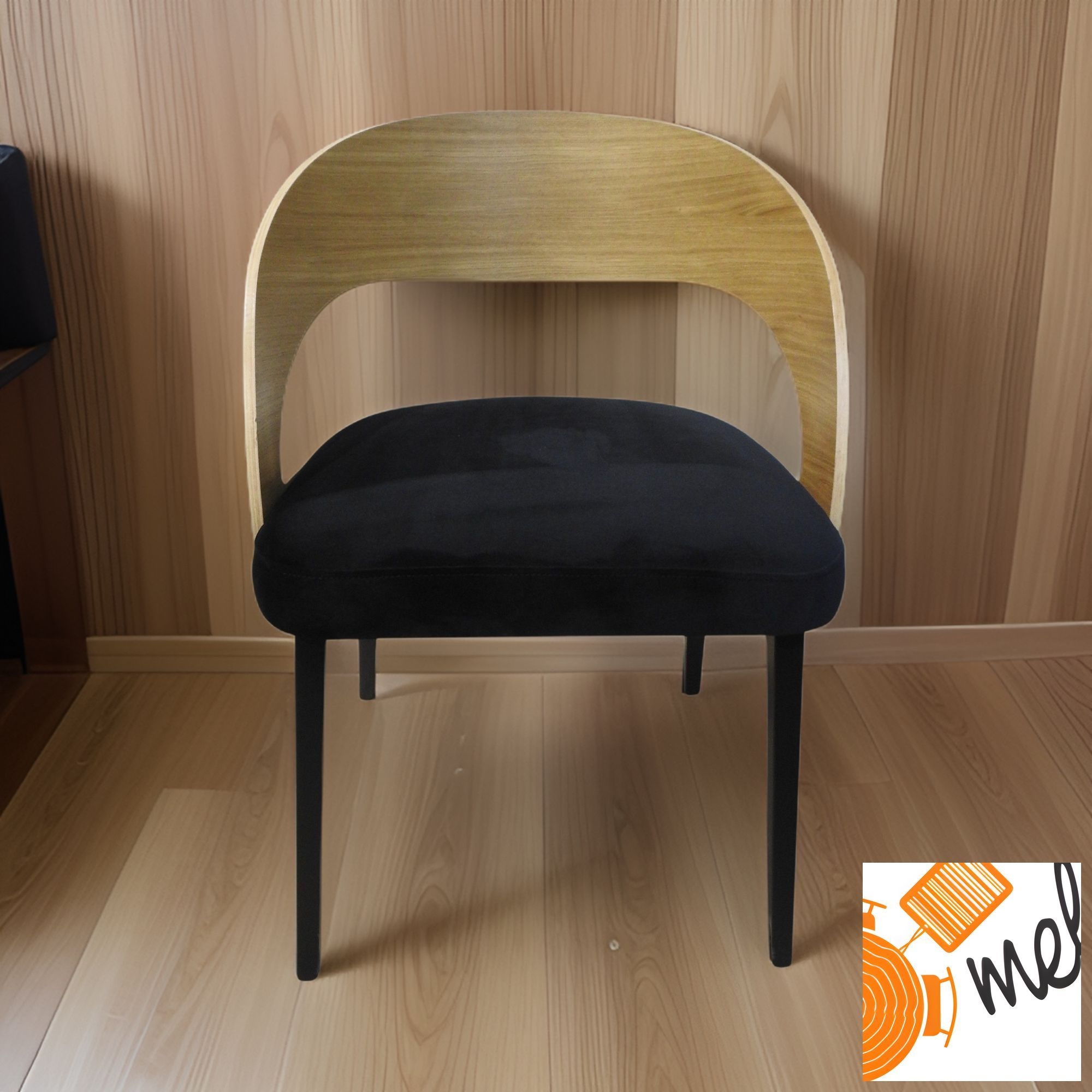 Krzesło K187 Fabio Miękkie Siedzisko Czarne Nogi Buk - obrazek 3