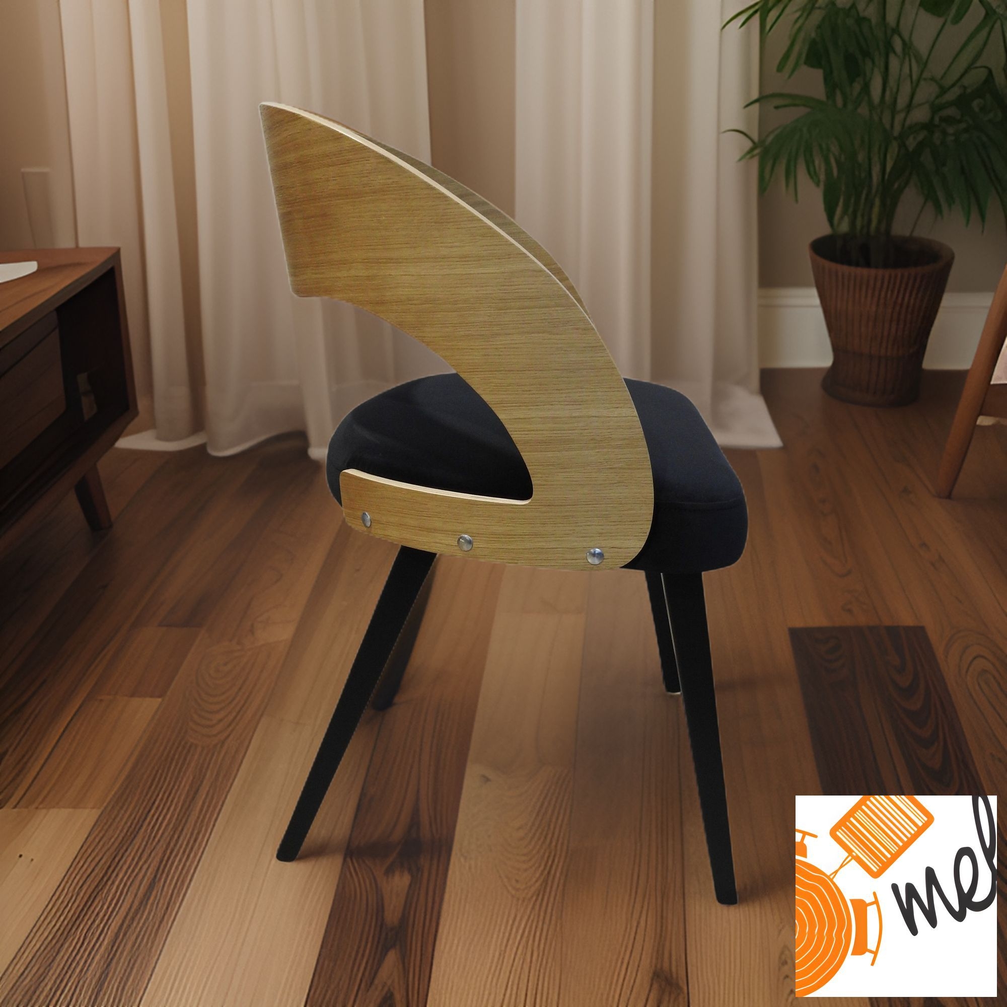 Krzesło K187 Fabio Miękkie Siedzisko Czarne Nogi Buk - obrazek 4