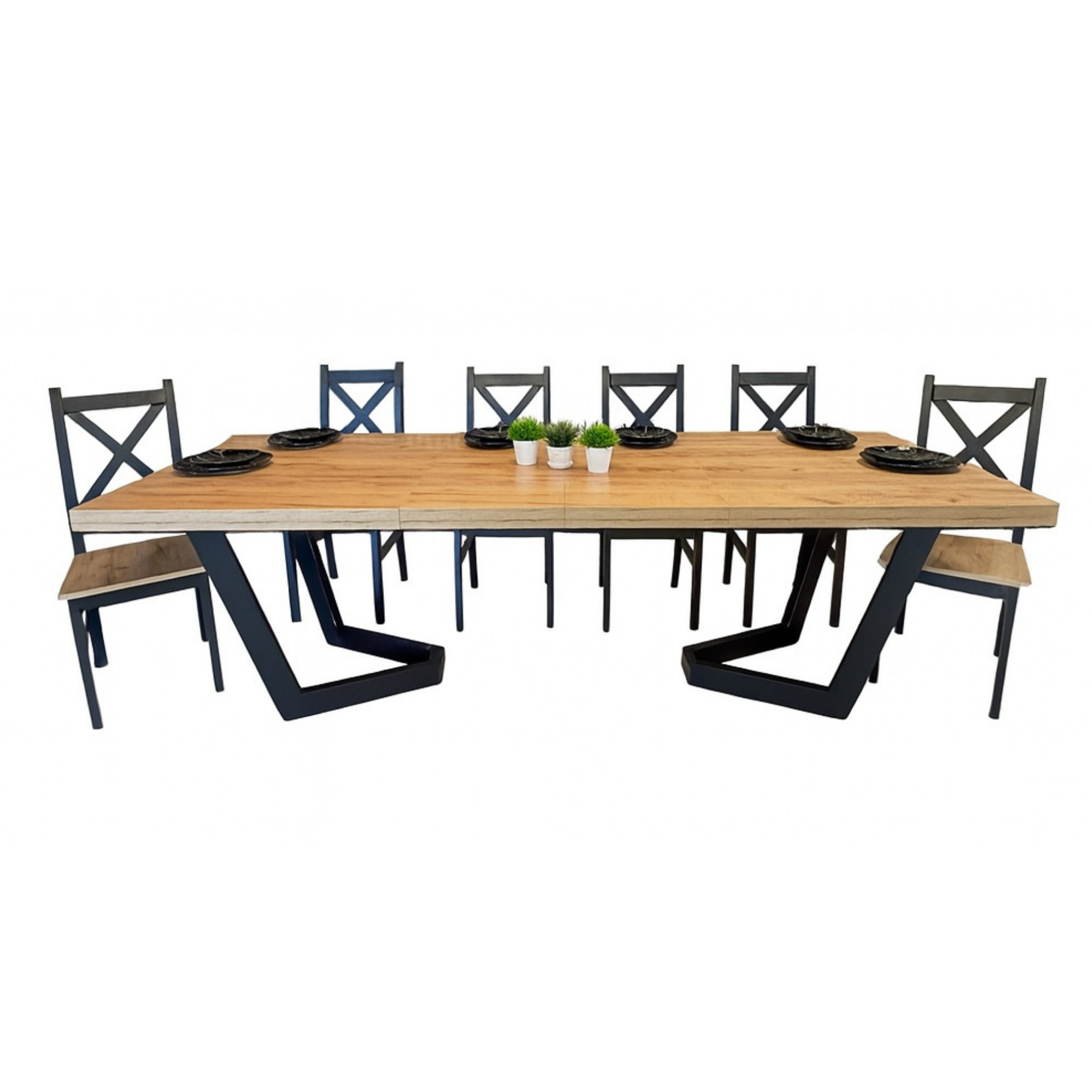 Stół z Krzesłami Zestaw Rozkładany 160/90 Komplet Do Salon Jadalni Kuchni Z62