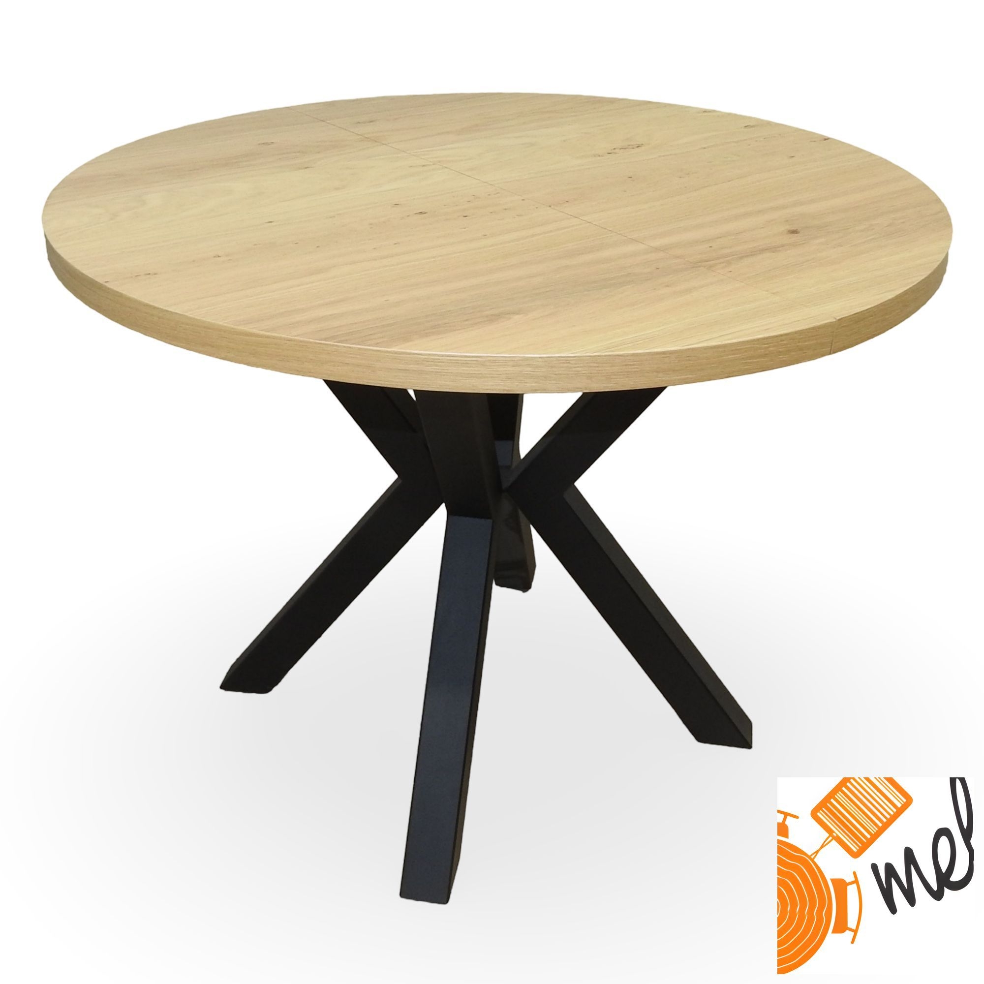 Okrągły Stół Loftowy Metalowe Nogi pająk X Rozkładany