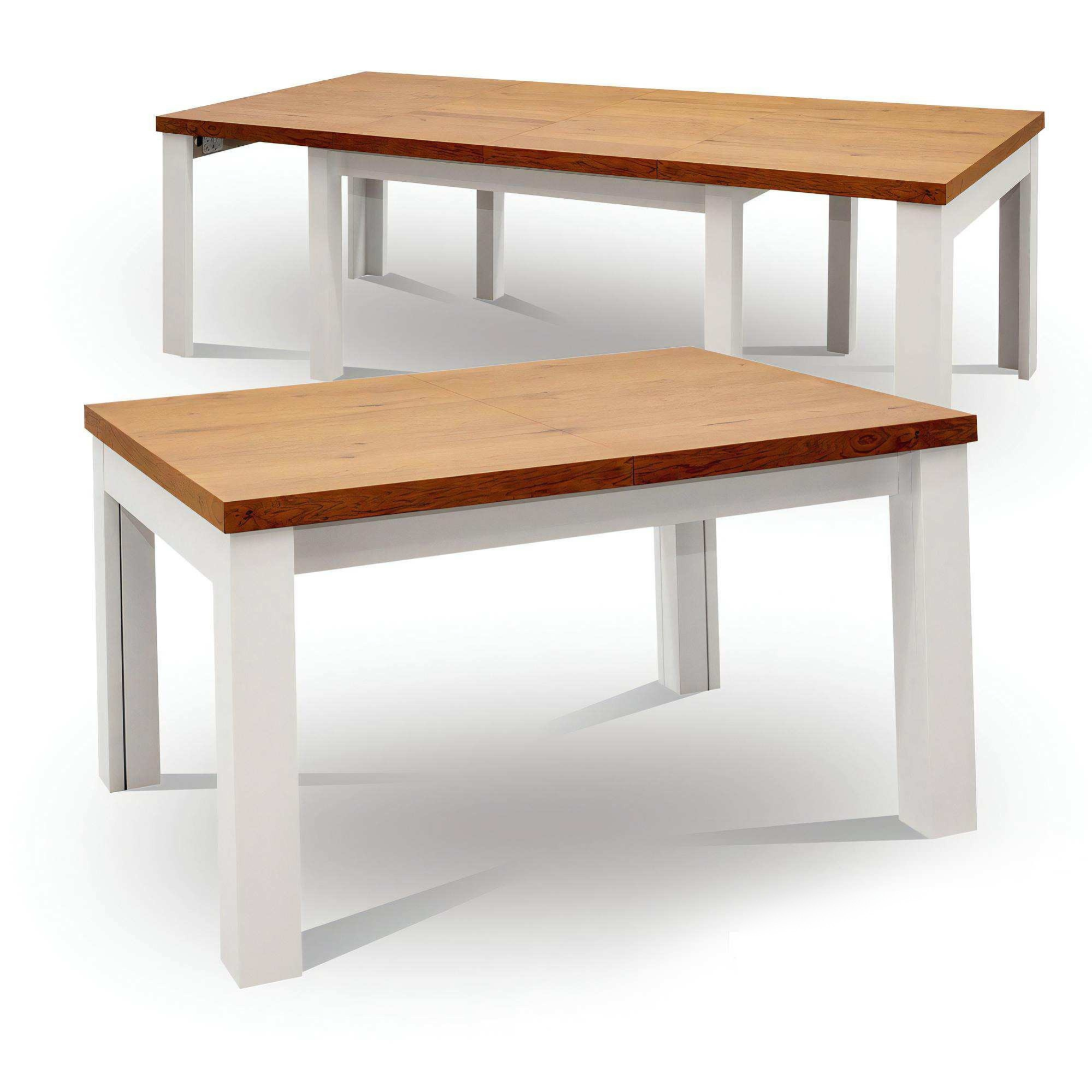 Klasyczny biały stół rozkładany z forniru dębowego