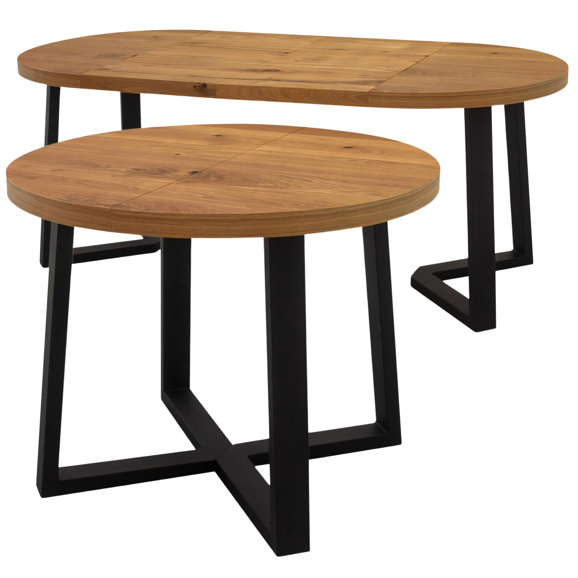 Okrągły stół rozkładany loftowy z metalowymi nogami – model S42