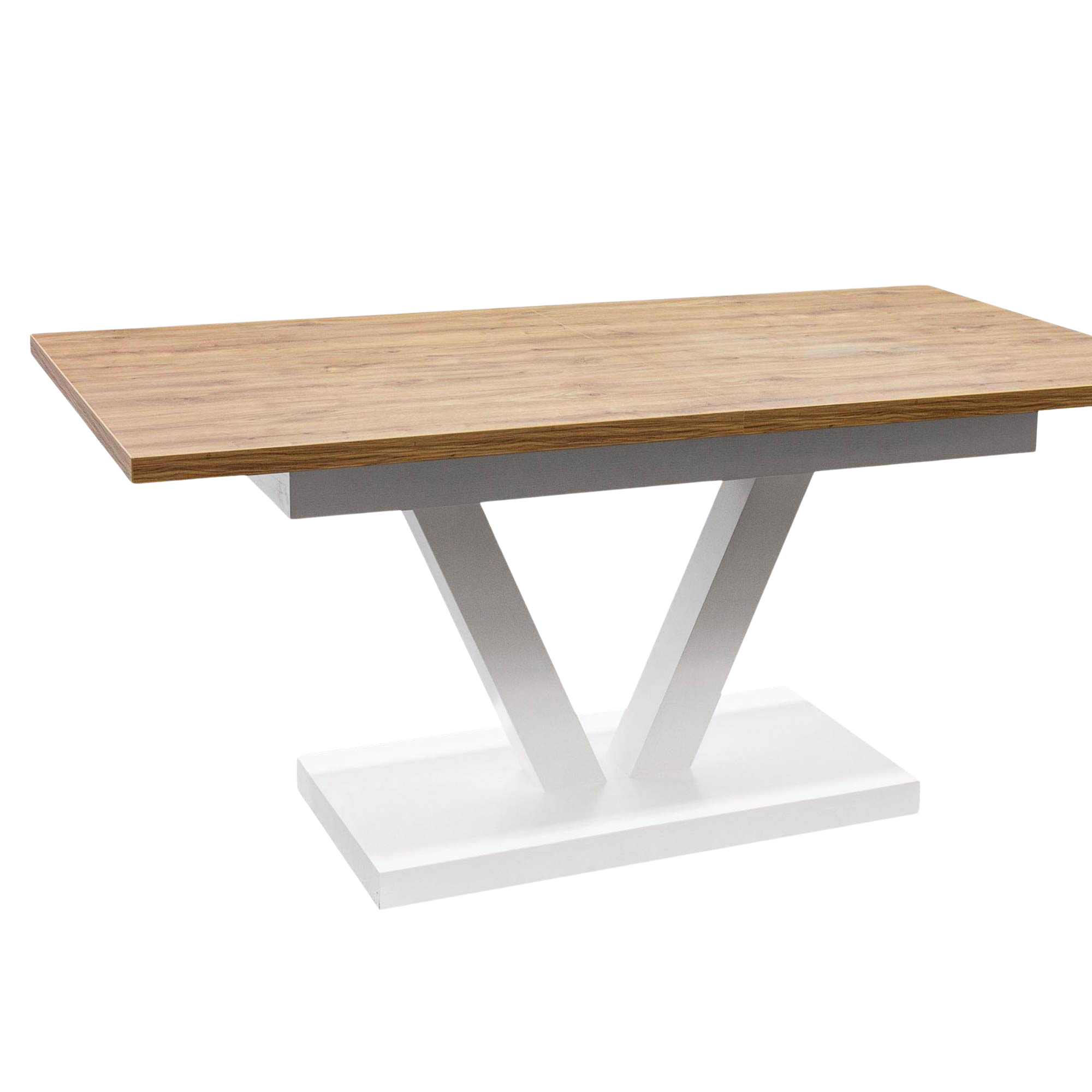 Nowoczesny stół rozkładany loftowy z nogą w kształcie V – S52 do jadalni