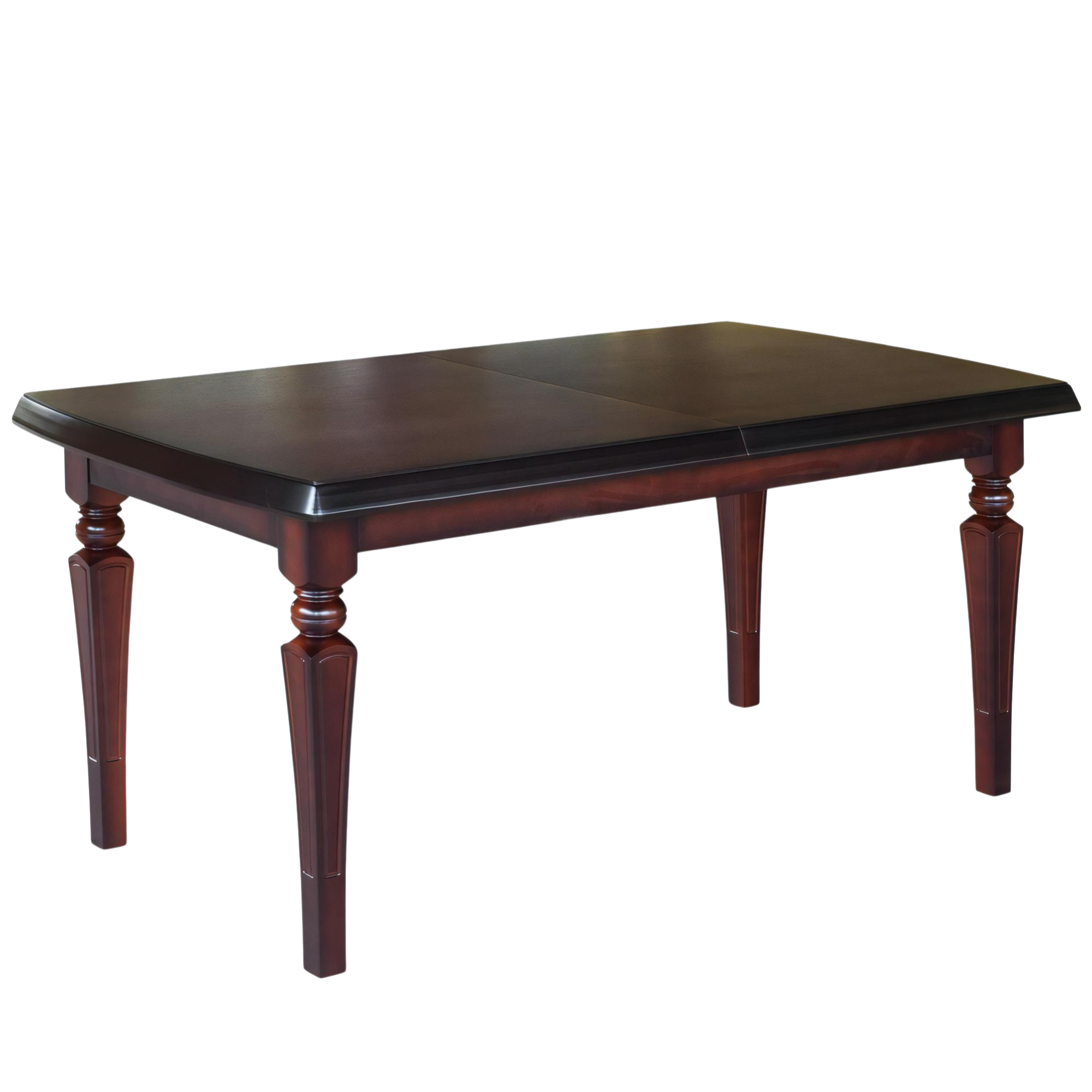 Stół rozkładany z forniru z ozdobną okrągłą nogą – model S55 do jadalni