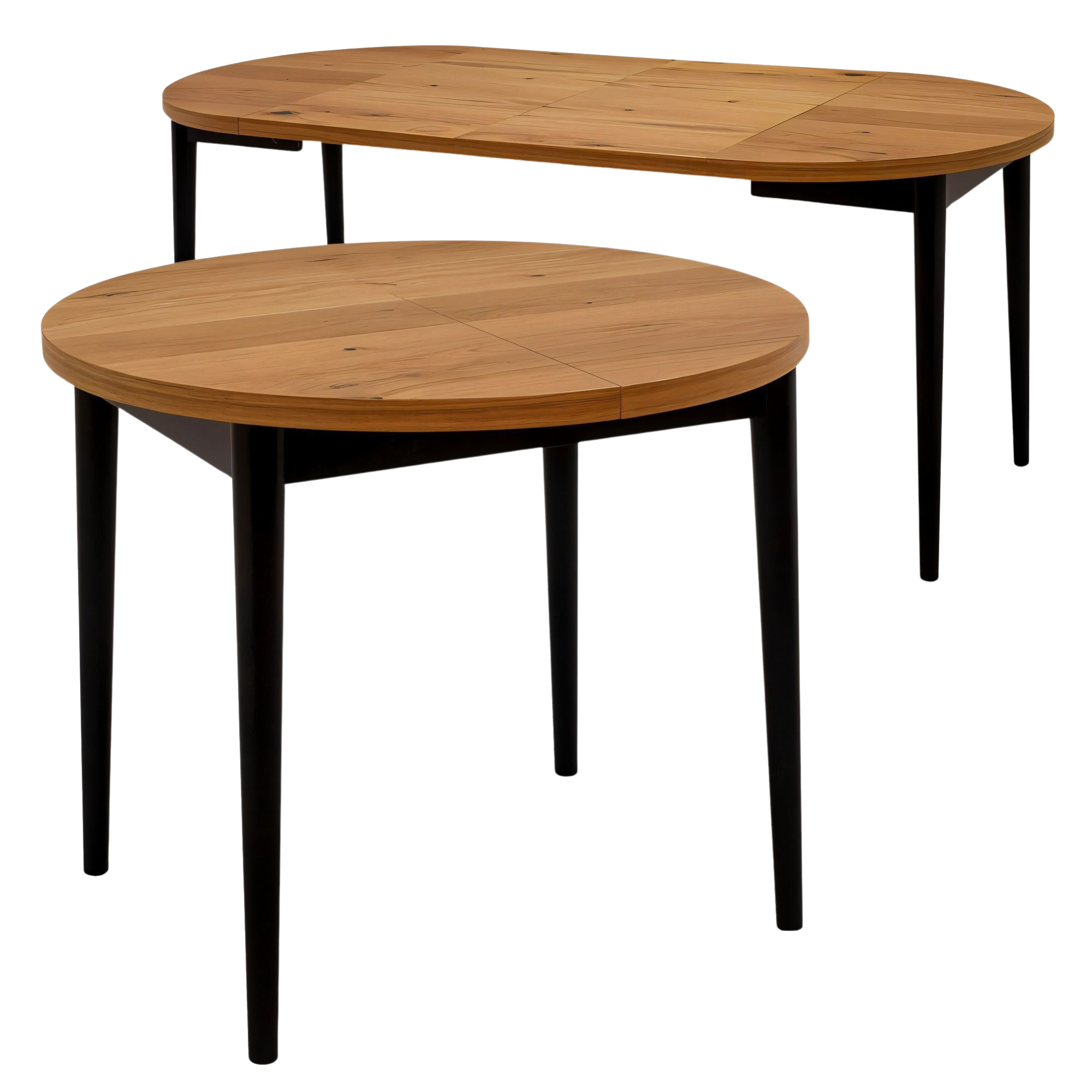 Stół rozkładany okrągły w stylu skandynawskim z toczoną nogą – model S56