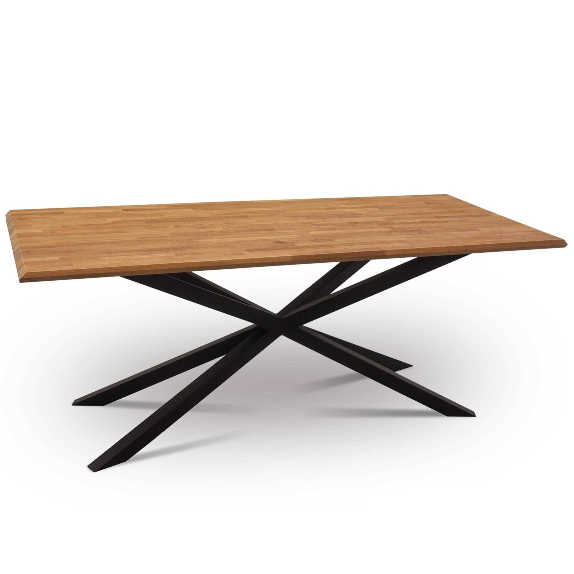 Industrialny stół loftowy z nogą typu pająk – model S62 z fazowanym blatem