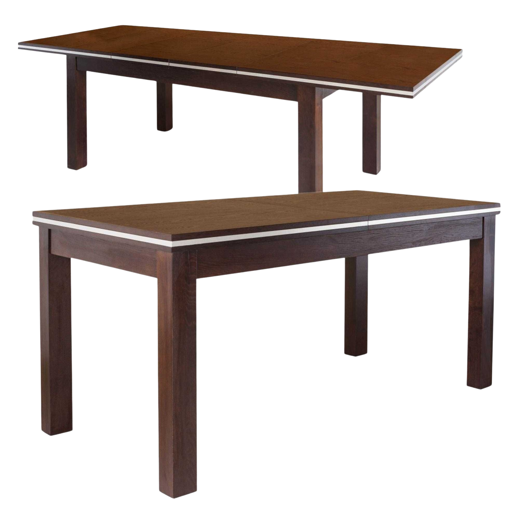 Stół rozkładany prostokątny z blatem i aluminiową wstawką – model S19