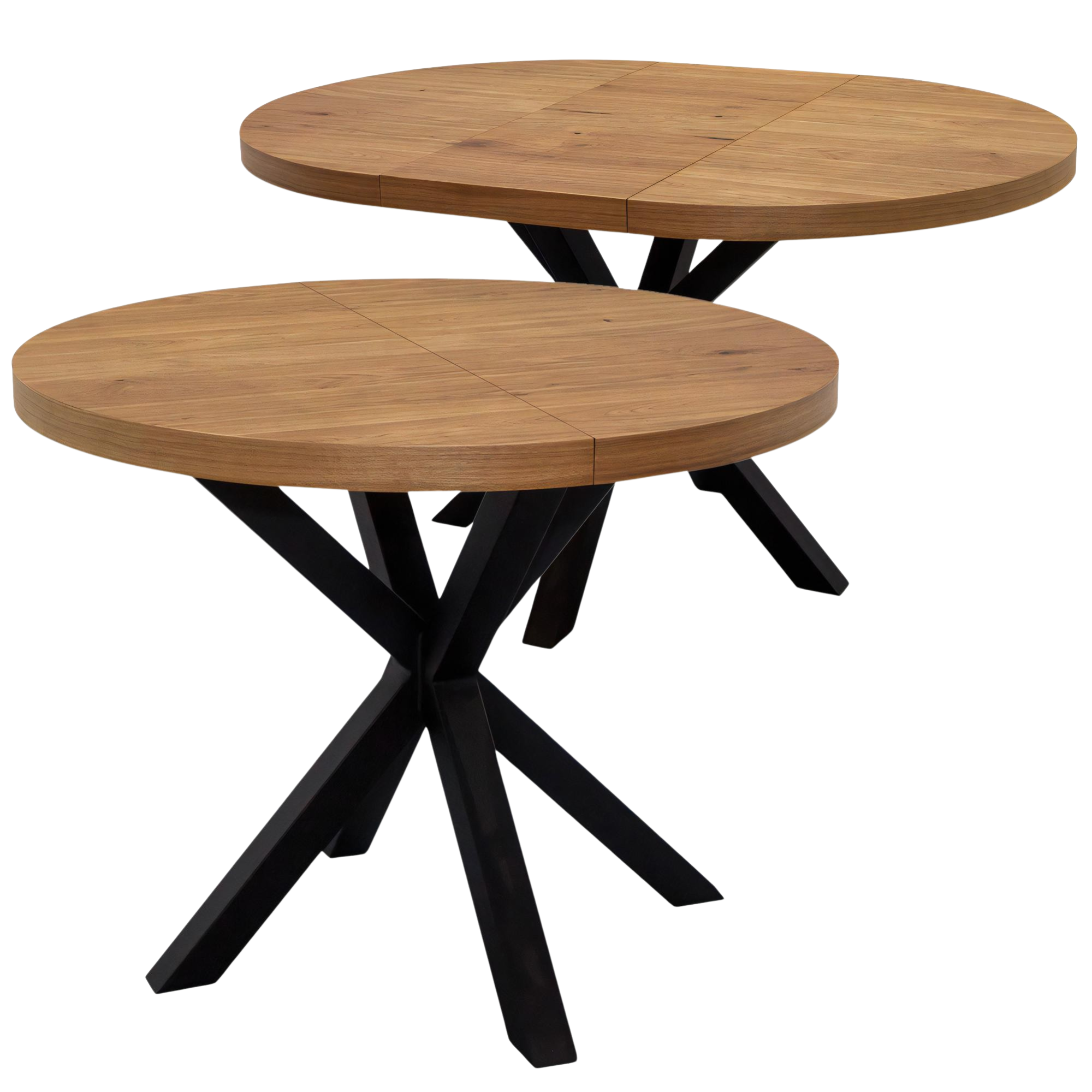 Stół rozkładany do jadalni okrągły z metalowymi nogami – model S27