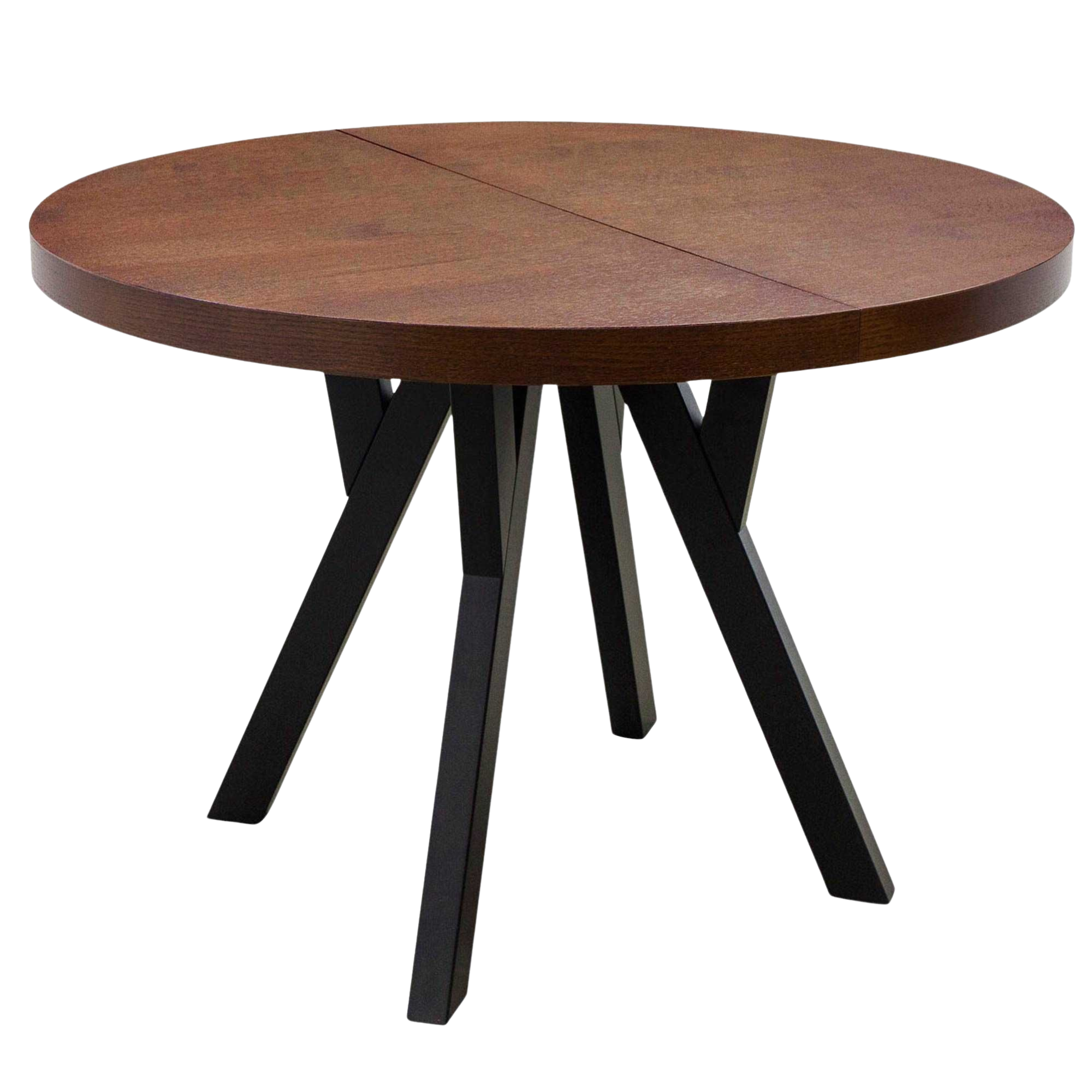 Stół rozkładany okrągły do jadalni – czarne drewniane nogi, model S33