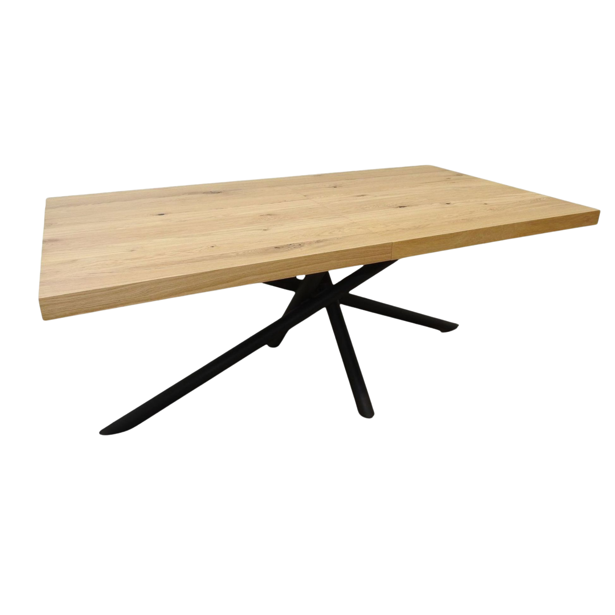 Stół industrialny rozkładany – fornir dębowy, noga pająk, styl loft - model S93