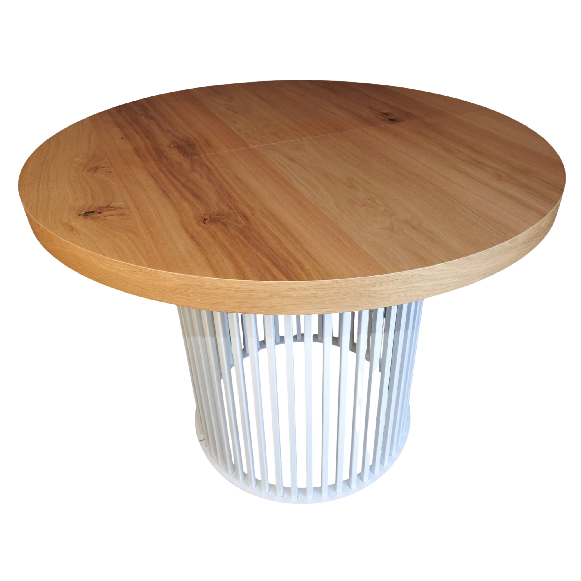 Stół rozkładany okrągły w stylu loft – czarne metalowe nogi koszyk - model S90