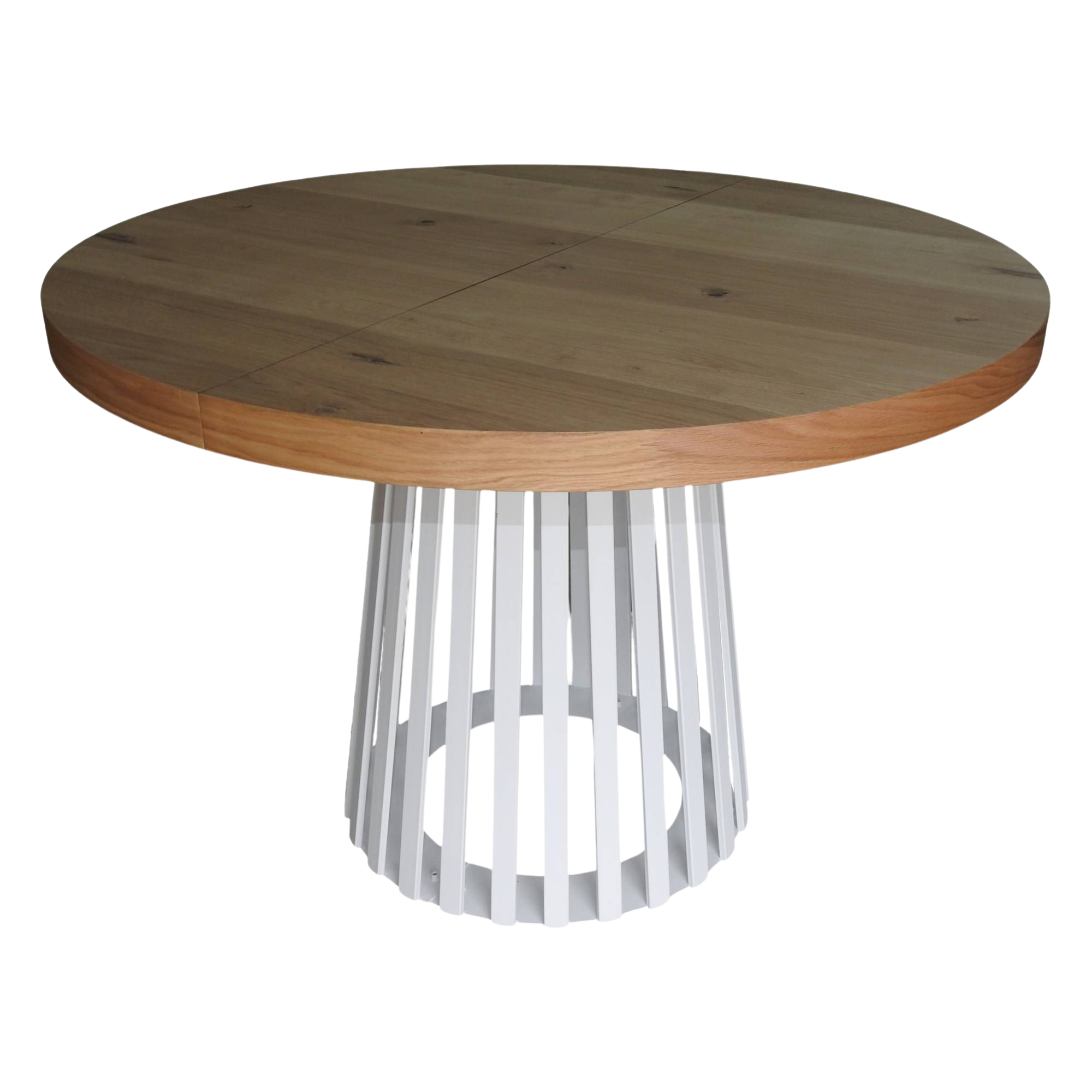 Stół rozkładany okrągły w stylu loft – metalowa noga pod kątem typu kosz - model S89