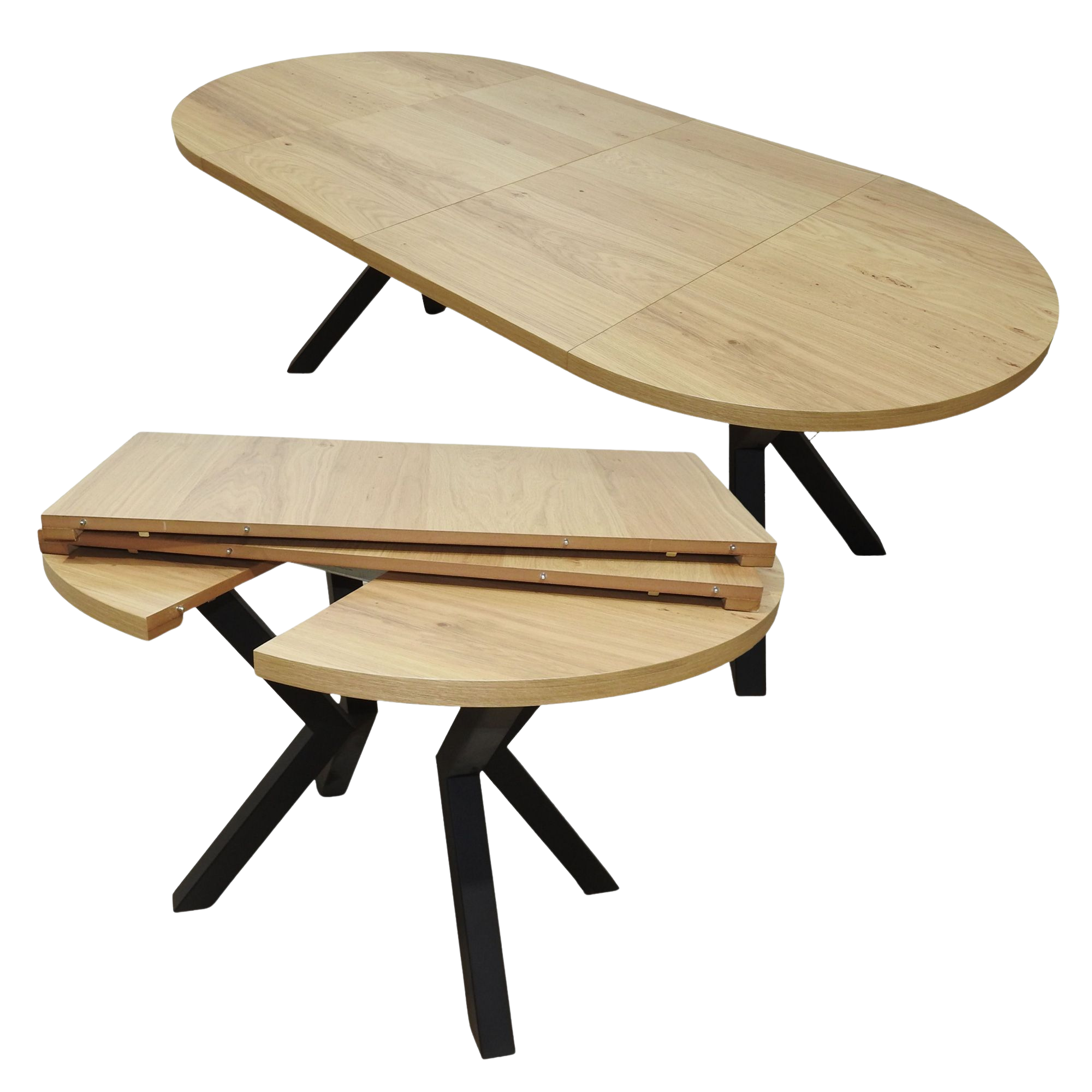 Okrągły Stół Loftowy Metalowe Nogi pająk X Rozkładany