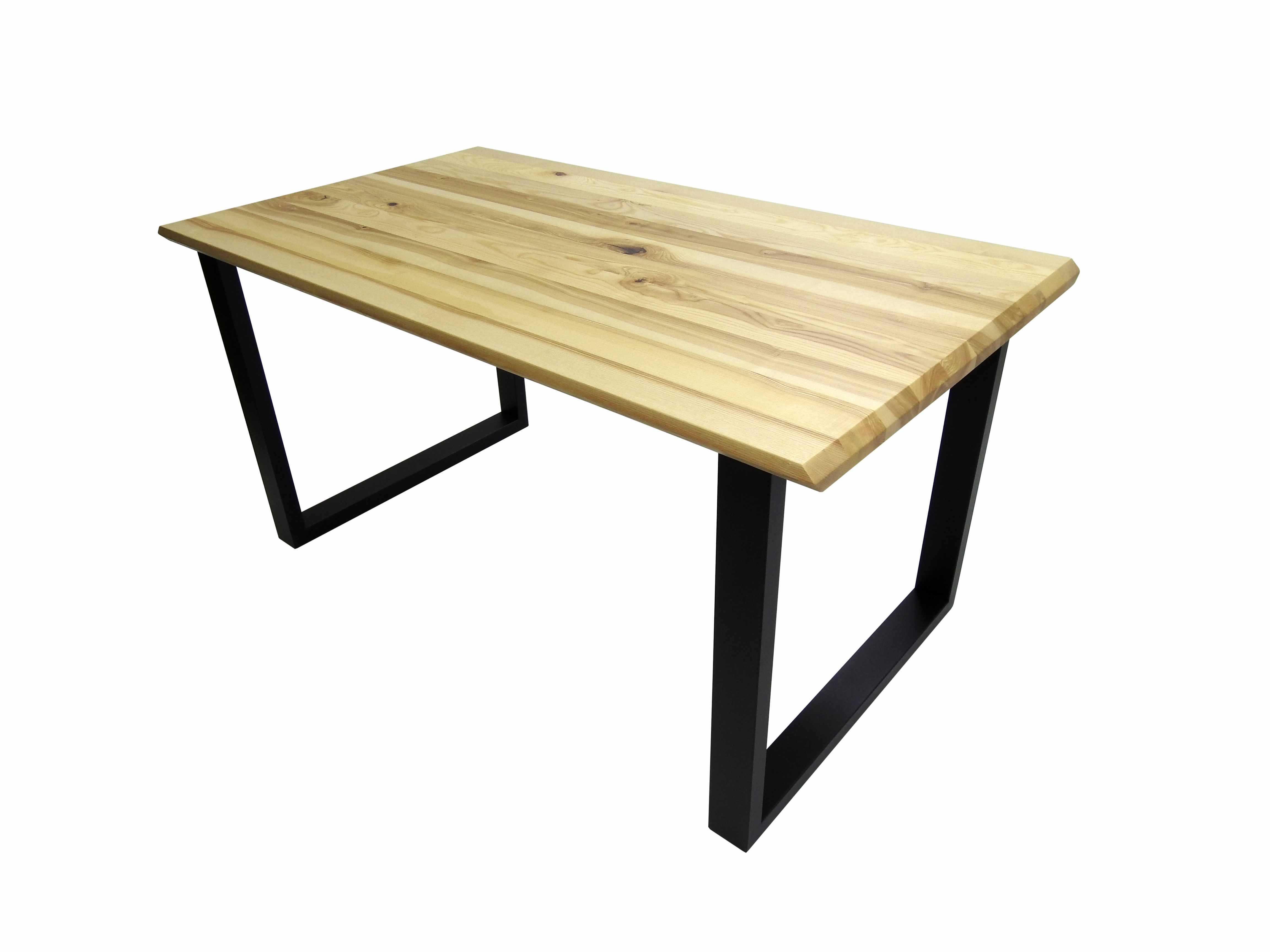 Stół jesionowy S71 lite drewno na 2 nogach metalowych