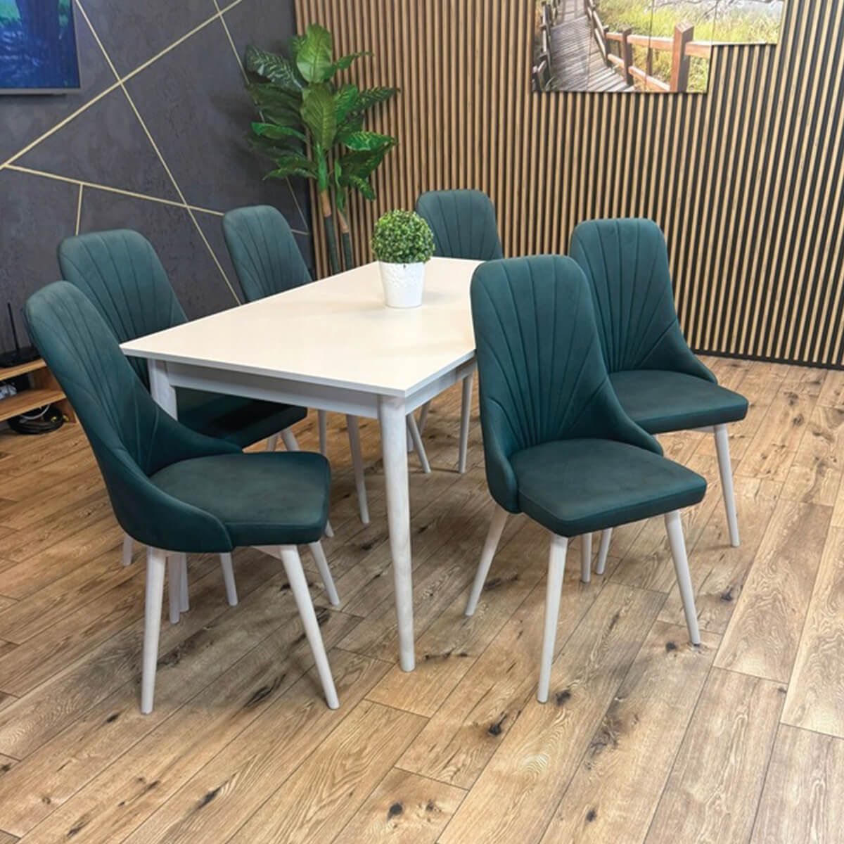 Stół Z 6 Krzesłami Zestaw Rozkładany