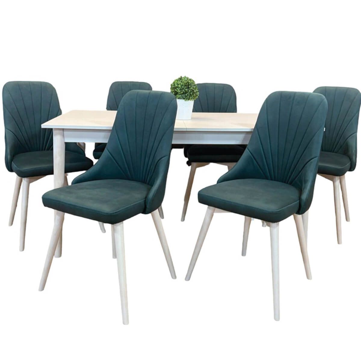 Stół Z 6 Krzesłami Zestaw Rozkładany