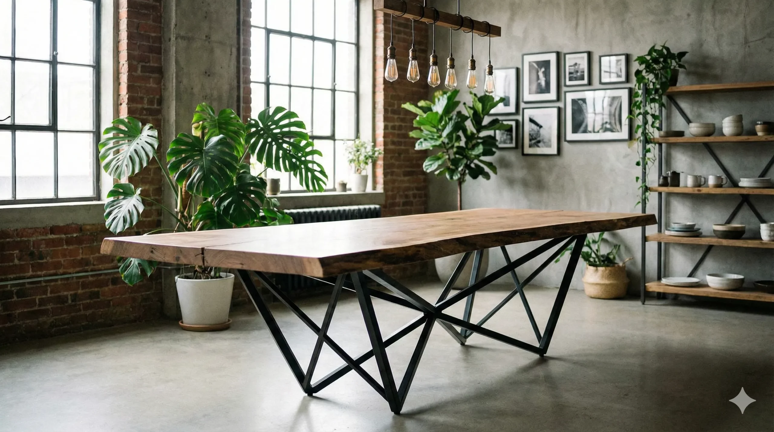 stoły z metalowymi nogami