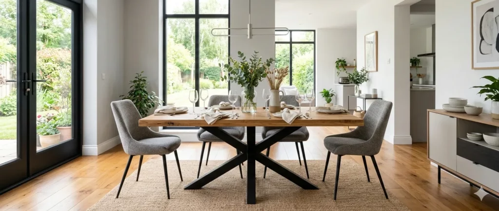 stół pająk z krzesłami