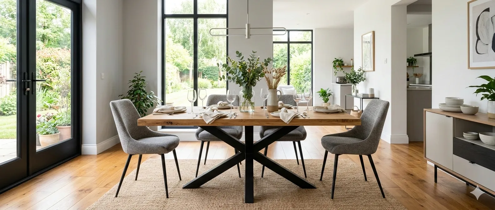 stół pająk z krzesłami