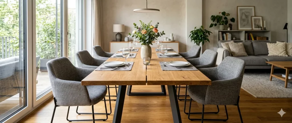 stoły rozkładane do salonu z krzesłami