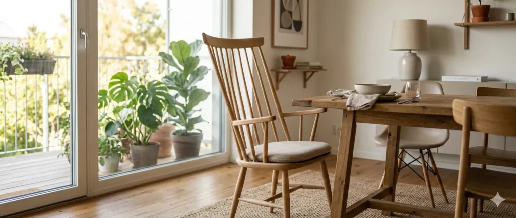 krzesła drewniane z wysokim oparciem