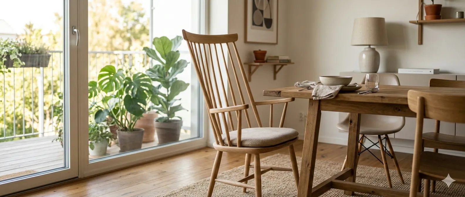 krzesła drewniane z wysokim oparciem